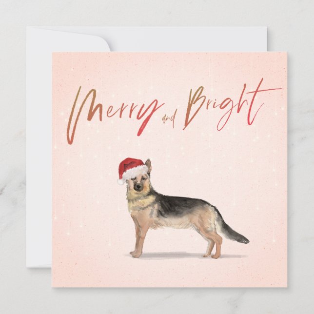 Jul Helgdag Hund tyska Shepherd Hälsning (Framsida)