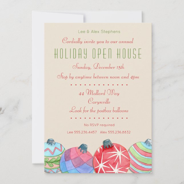 Jul Helgdag - inbjudan till Open House Party (Framsida)