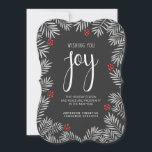 Jul Helgdag Joy Chalkboard Gräs Gren Julkort<br><div class="desc">Helgdag Joy-säsongens hälsningar, trendig och ekonomiska platta kort som är idealiska för affärs- eller använda. Klassiskt grenar säsong gräs med avslappnad, schalkboard stil typografi. Ett smart och glatt uttryck för helgdag cheer - Enkel att lägga till ditt företag eller företag, namn, din familj eller ditt eget speciella hälsning. Icke-sekulär contemporary,...</div>