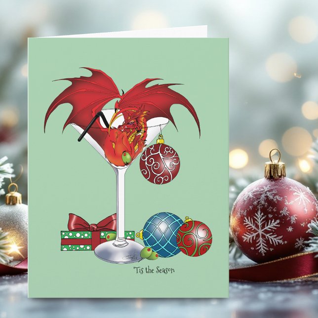 Jul Helgdag Joy Dragon Kort (Skapare uppladdad)