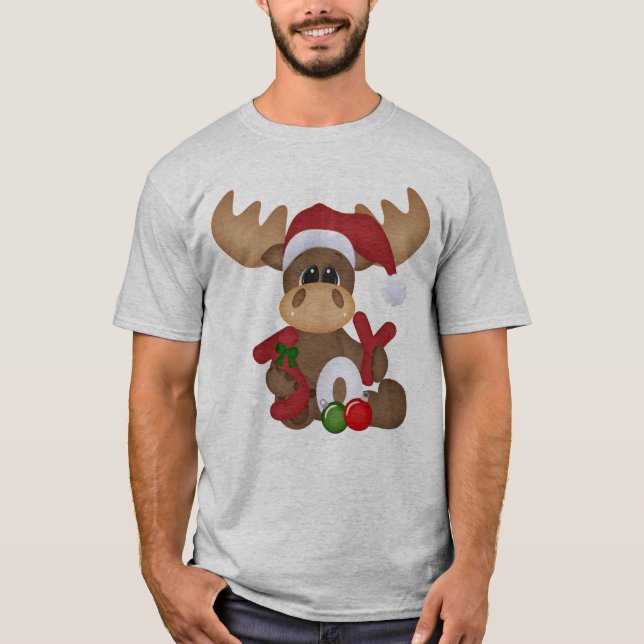 Jul Helgdag Joy Moose manar t-shirt (Framsida)