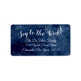 Jul-Helgdag - Joy to World Adressetikett