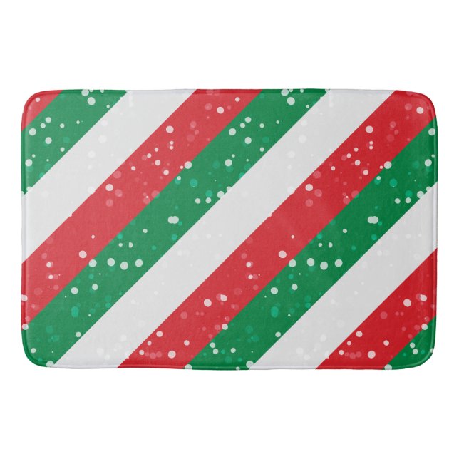 Jul Helgdag Julafton Festive Joy Red White grönt Badrumsmatta (Framsidan)