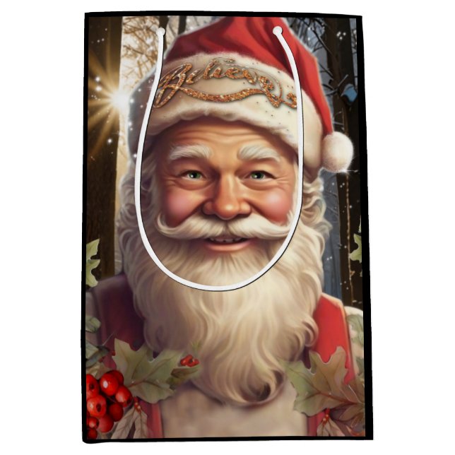 Jul helgdag Jultomten, snöskog (Framsidan)