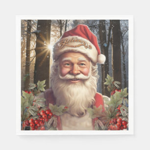 Jul helgdag Jultomten, snöskog Pappersservett
