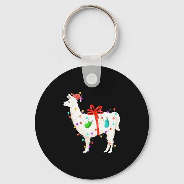 Jul Helgdag Llama Nyckelring (Framsida)