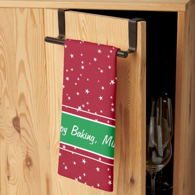 Jul Helgdag Lycklig Baking Kitchen Towel Kökshandduk (Thirds Fold)