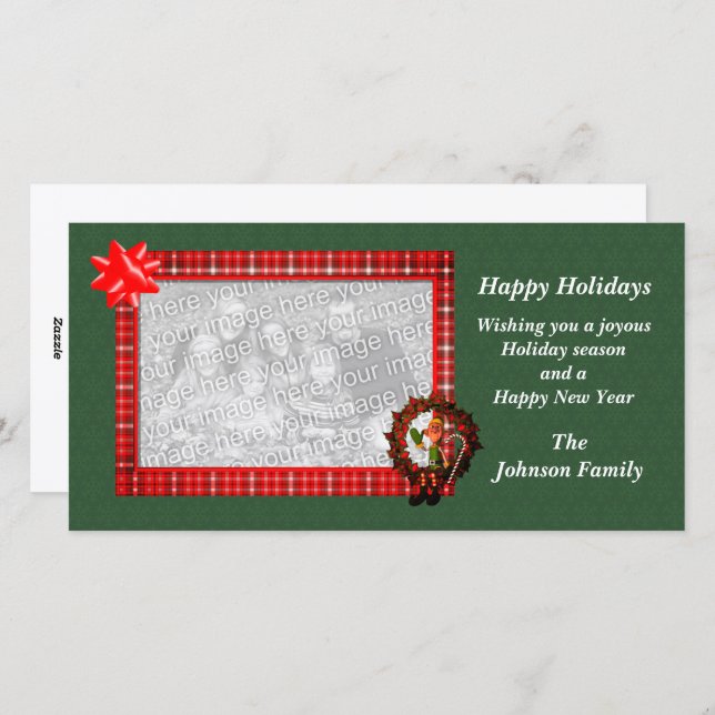 Jul Helgdag Male Elf-andningsportet Julkort (Fram/baksida)