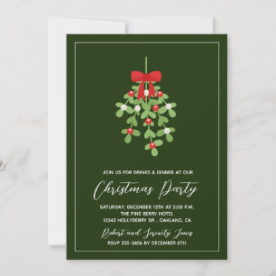 Jul helgdag Mistletoe Greenery Party Inbjudan