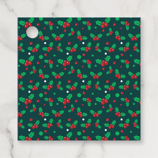 Jul Helgdag Mistletoe Holly Berry Gift-Märkre Gåvor Etiketter (Framsida)