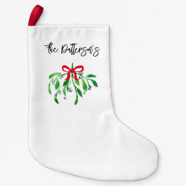 Jul Helgdag Mistletoe NAMN Festive Kiss Me Liten Julstrumpa