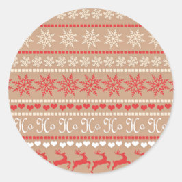 Jul Helgdag mönster Runt Klistermärke