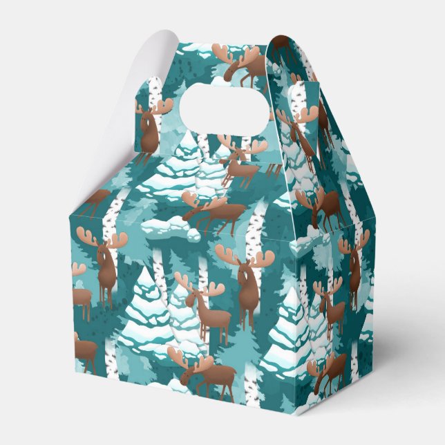 Jul Helgdag Moose Party-förmånslåda Presentaskar (Framsidan Sidan)