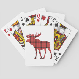 Jul Helgdag Moose Red Play Tartan Mönster Casinokort