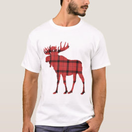 Jul Helgdag Moose Red Play Tartan Mönster T Shirt
