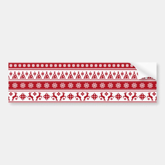 Jul Helgdag Norden Mönster Mysigt Bildekal (Framsidan)