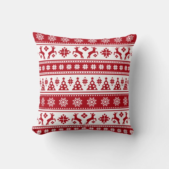 Jul Helgdag Norden Mönster Mysigt Kudde (Framsida)