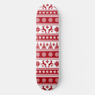 Jul Helgdag Norden Mönster Mysigt Mini Skateboard Bräda 18,7 Cm