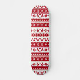 Jul Helgdag Norden Mönster Mysigt Old School Skateboard Bräda 18 Cm
