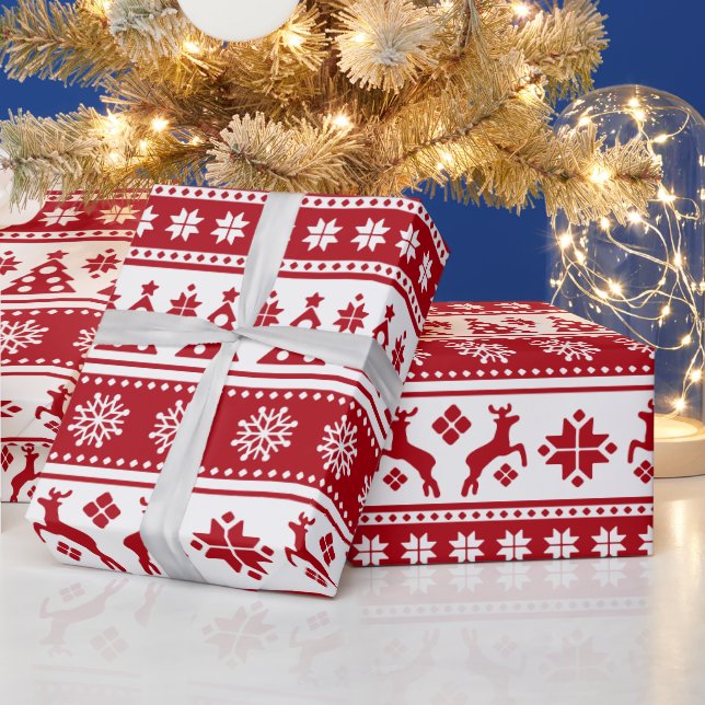 Jul Helgdag Norden Mönster Mysigt Presentpapper (Helgdagar)