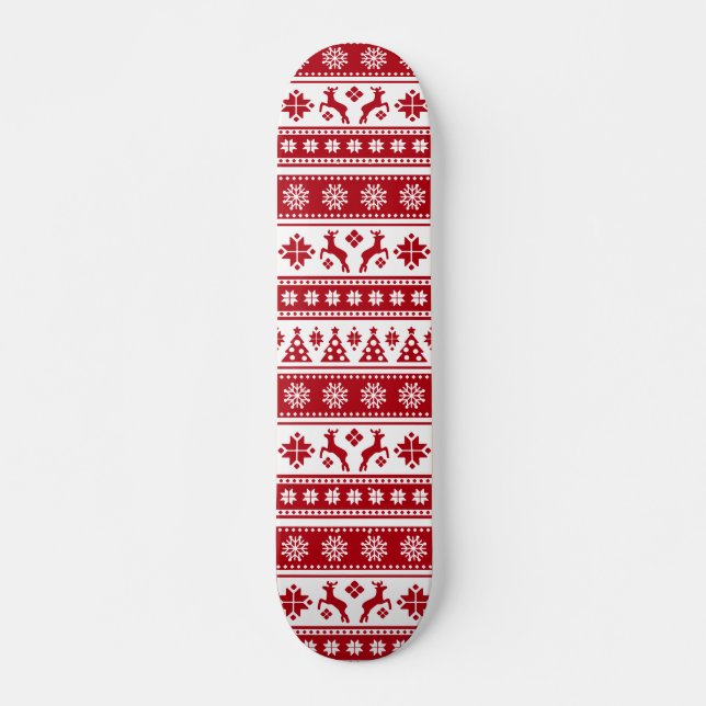 Jul Helgdag Norden Mönster Mysigt Skateboard Bräda 20,5 Cm (Framsida)