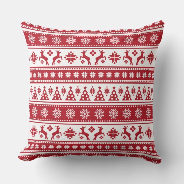 Jul Helgdag Norden Mönster Mysigt Utomhuskudde (Framsida)