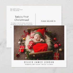 Jul Helgdag Nyfött Baby-födelsemeddelande Vykort