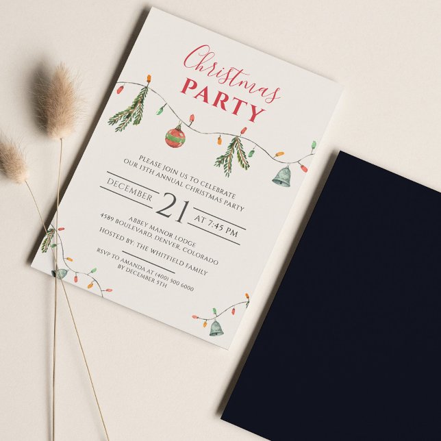 Jul-Helgdag Office Business Party-inbjudan (Boho Family Christmas Party Invitation)