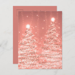 Jul Helgdag Önskemål Sparkling Träd Ro Guld Vykort