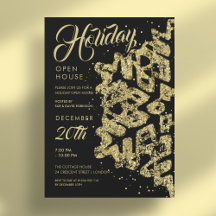 Jul Helgdag Open House Guld Glitter Black
