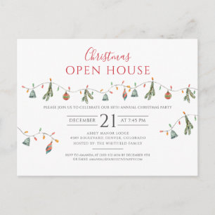Jul Helgdag Open House Party Rustic Inbjudan Vykort