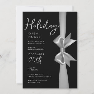 Jul Helgdag Open House Silver Ribbon Inbjudningar