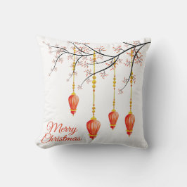 Jul Helgdag Ornament w/ gren 2 sid Kudde