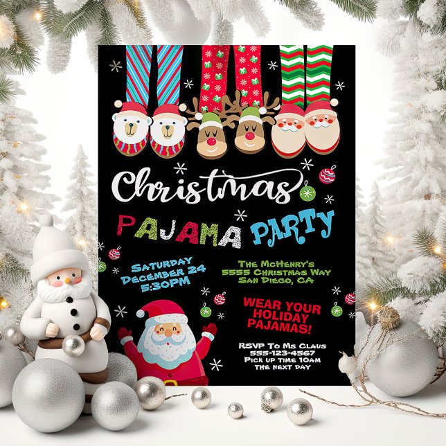 Jul Helgdag Pajama-partiets inbjudan (Skapare uppladdad)