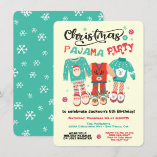 Jul Helgdag Pajama-partiets inbjudan