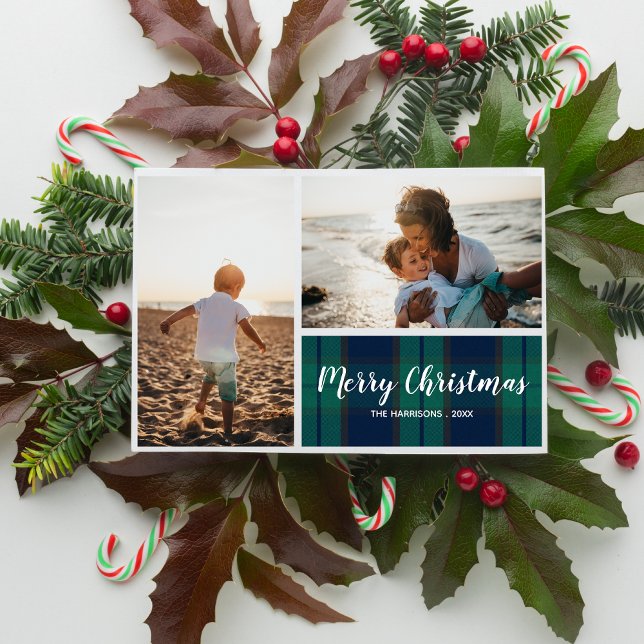 Jul Helgdag Photo Collage Black Watch Play Julkort (Skapare uppladdad)