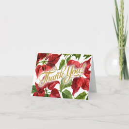 Jul Helgdag Poinsettias Tack Kort