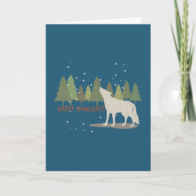 Jul-Helgdag Pun: Lycklig Howlidays Kort (Framsida)