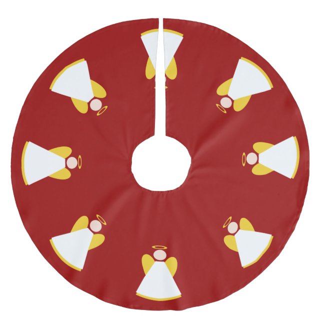 Jul Helgdag Red Guld White Julafton Julgransmatta Borstad Polyester (Framsidan)