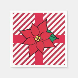Jul Helgdag Red Poinsettia Party Napkins Pappersservett