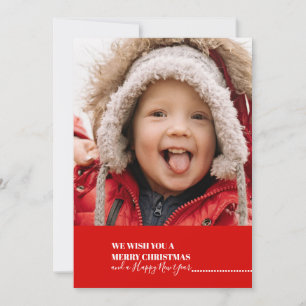 Jul Helgdag Red Snowflake Photo Julkort