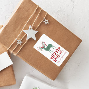 Jul Helgdag Reindeer Gift-etikett Fraktsedel