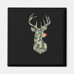 Jul Helgdag Rudolf Reindeer Red Nose Camo Hu Magnet