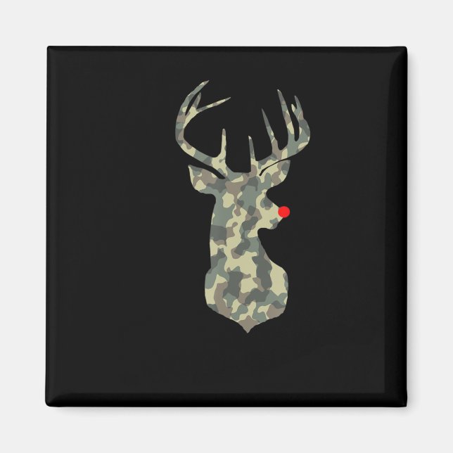 Jul Helgdag Rudolf Reindeer Red Nose camo hu Magnet (Framsidan)