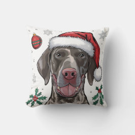 Jul Helgdag Santa Hund Pointer Dekorativ kudde