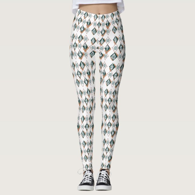 Jul Helgdag Scandinavian Snowflake Ornament Leggings (Framsida)