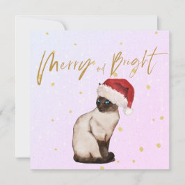 Jul Helgdag Siamese Cat Santa Merry Hälsning