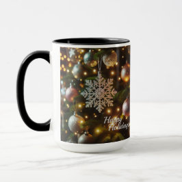 Jul Helgdag Silver Snowflake Ornamakes Mugg