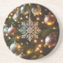 Jul Helgdag Silver Snowflake Ornamakes Underlägg