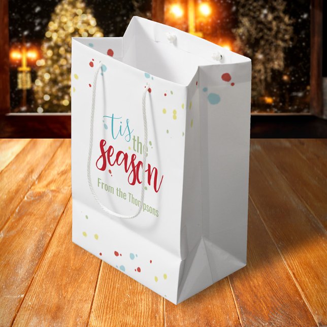 Jul Helgdag Simple Festive Tis the Season ("tis the Season" holiday custom gift bag.)